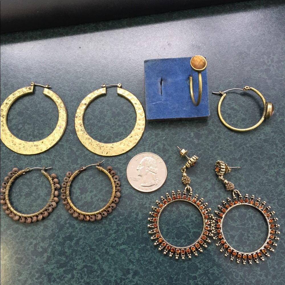 4 pair Avon pierced earrings vintage hoops/posts